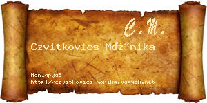 Czvitkovics Mónika névjegykártya
